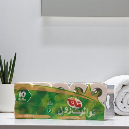 Taj Toilet Rolls – 10 Pack | 2 Ply Extra Soft Bathroom Tissue, 300 Sheets per Roll | Strong, Absorbent & Gentle - Damoo