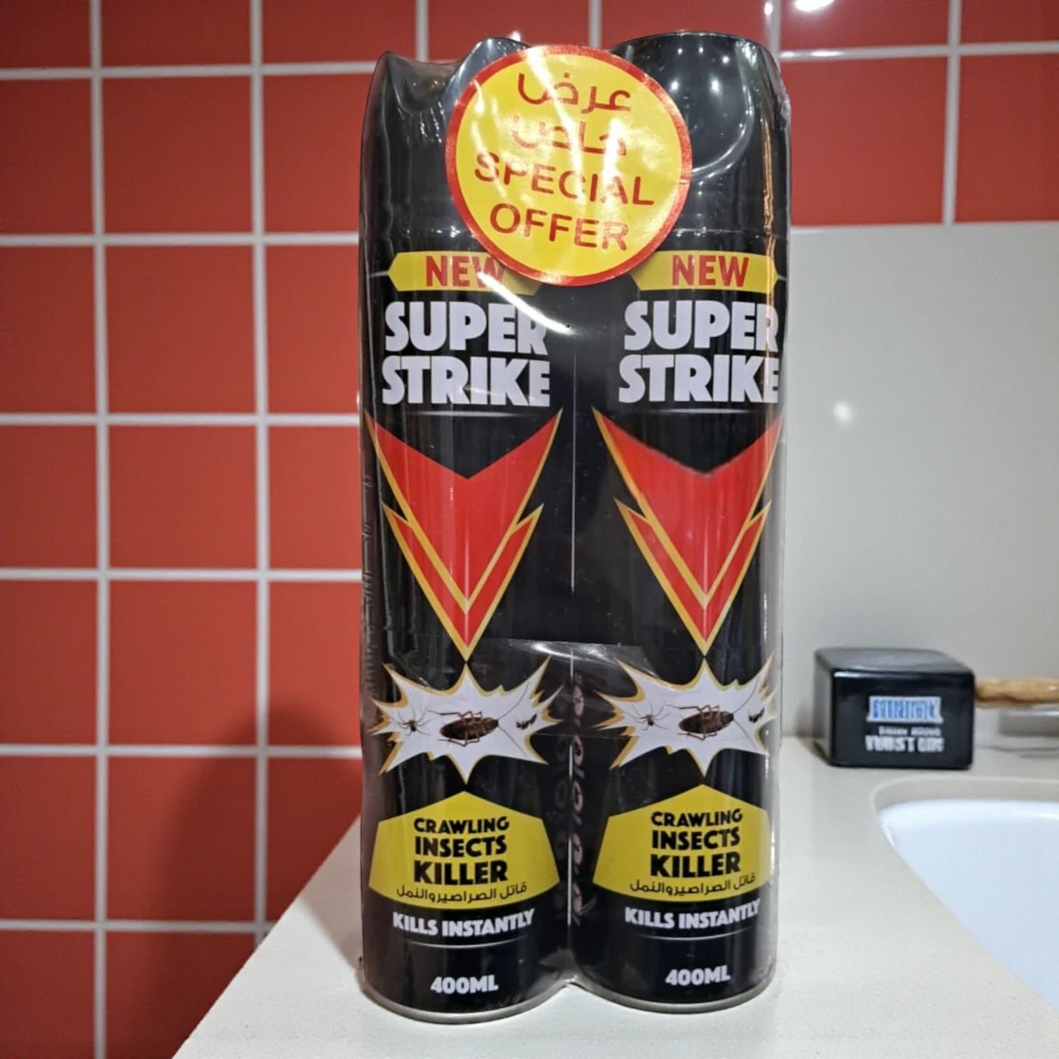 Super Strike Crawling Insects Killer Spray – Instant Action Cockroach & Ant Killer, 400ml x 2 Pack, Powerful Home Pest Control - Damoo