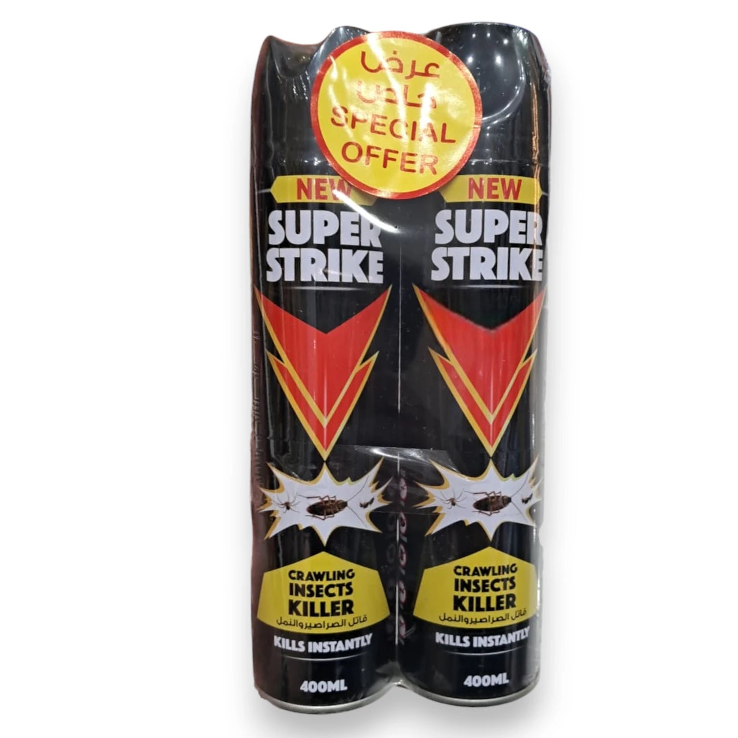 Super Strike Crawling Insects Killer Spray – Instant Action Cockroach & Ant Killer, 400ml x 2 Pack, Powerful Home Pest Control - Damoo