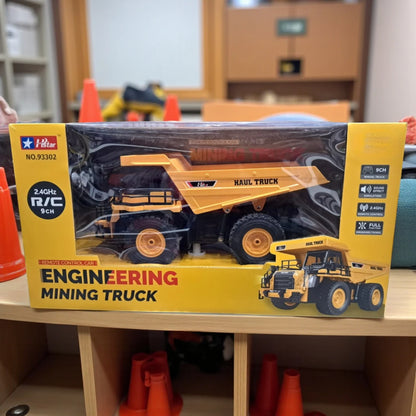 H Star Remote Control Haul Mining Truck | 2.4GHz RC Engineering Dump Truck Toy with 9CH Full Functions, Sound Effects & Lights – Kids Construction Vehicle Gift
