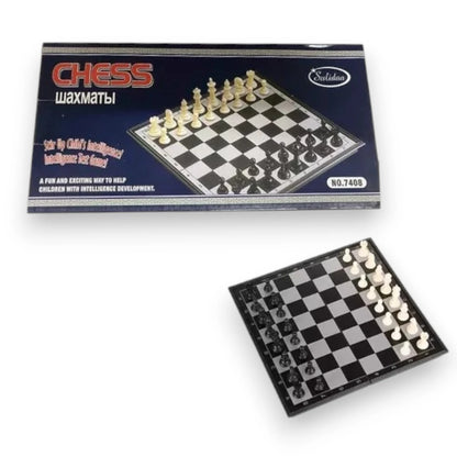 Magnetic Folding Chess Set with Portable Board | Educational Strategy Game for Kids & Adults | Travel-Friendly Chess Board with Secure Magnetic Pieces | Intelligence Development & Family Fun - Damoo