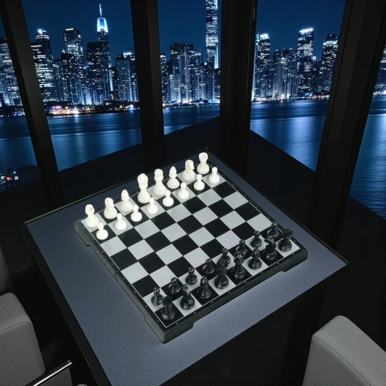 Magnetic Folding Chess Set with Portable Board | Educational Strategy Game for Kids & Adults | Travel-Friendly Chess Board with Secure Magnetic Pieces | Intelligence Development & Family Fun - Damoo