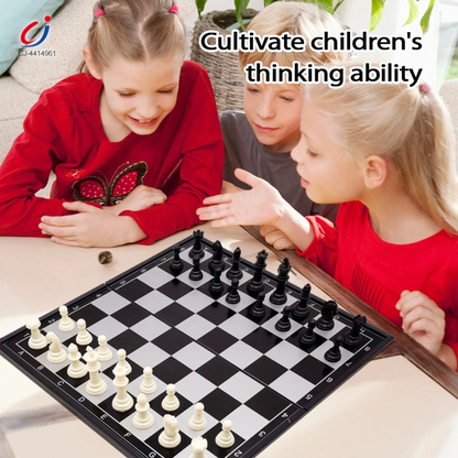 Magnetic Folding Chess Set with Portable Board | Educational Strategy Game for Kids & Adults | Travel-Friendly Chess Board with Secure Magnetic Pieces | Intelligence Development & Family Fun - Damoo