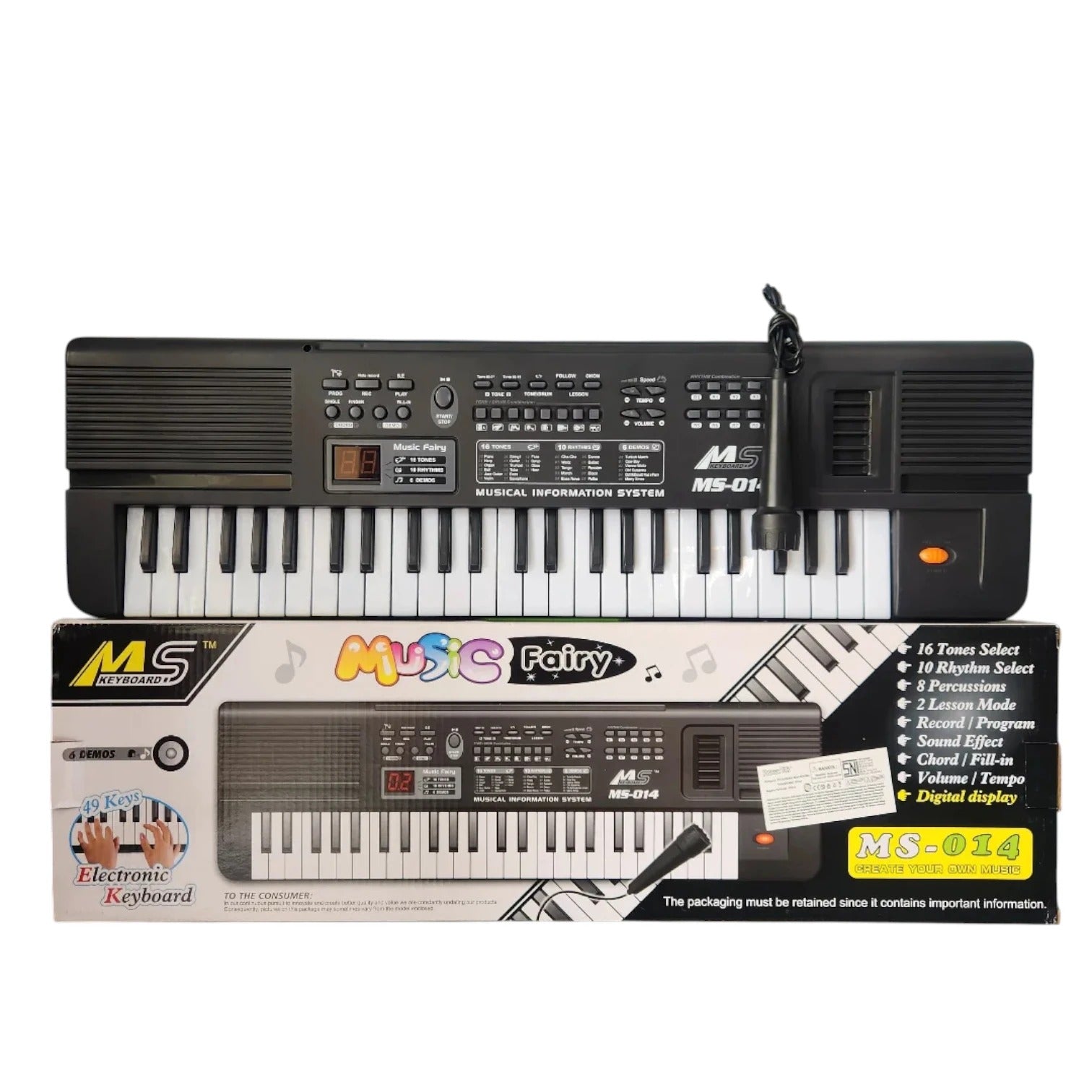 Digital Music Piano Keyboard 61 Key – Portable Electronic Musical Instrument with Microphone | Multi-Function Teaching Keyboard for Kids | Educational Music Toy for Beginners | Perfect Birthday & Christmas Gift (24pcs/ctn)