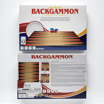 Classic Backgammon Board Game Set – Portable Folding Strategy Game with Dice and Checkers – Educational and Fun Family Game for Kids and Adults - Damoo