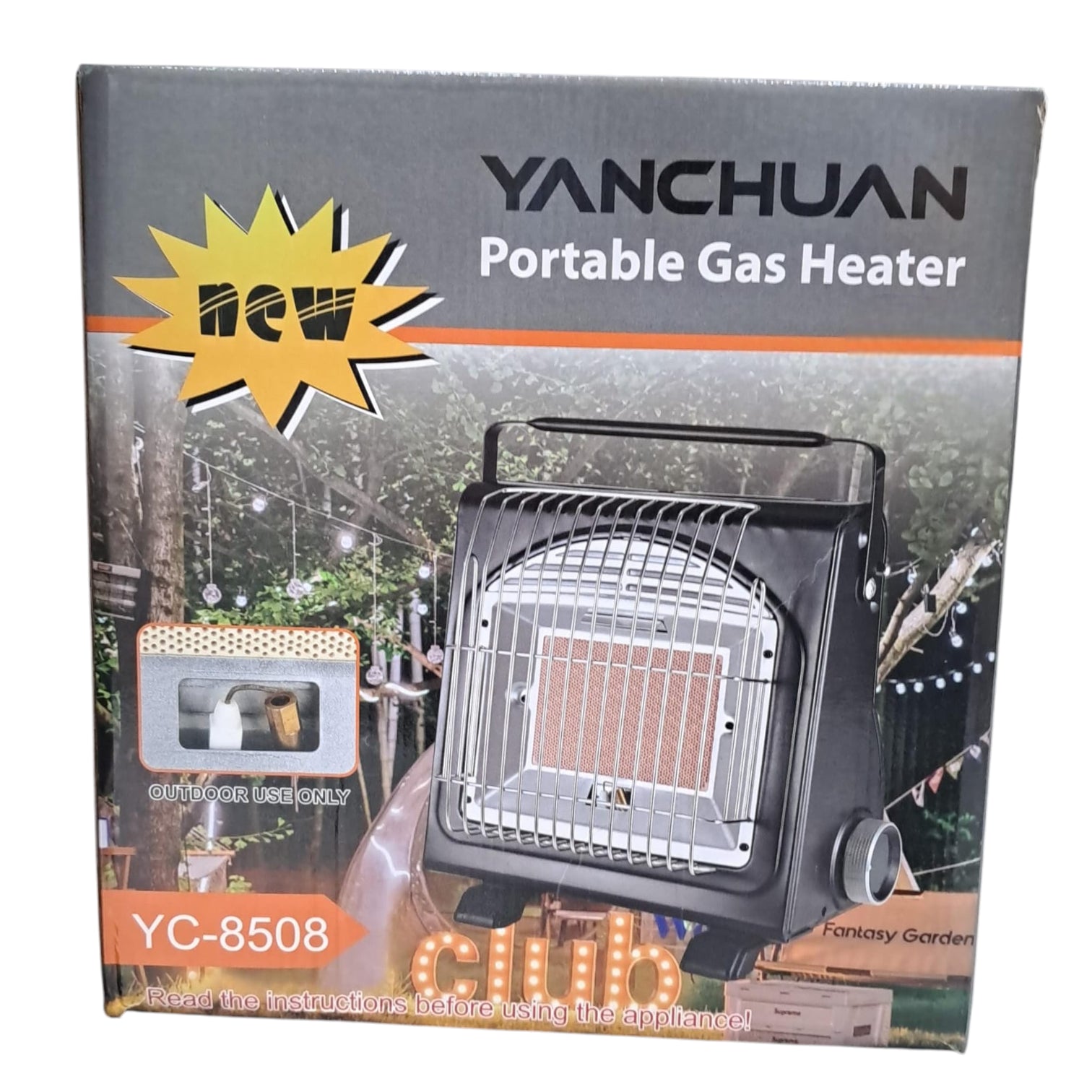YANCHUAN YC-8508 Portable Butane Gas Heater – Compact Outdoor Infrared Ceramic Heater with Piezoelectric Ignition | Lightweight Camping Heater for Tents, Emergencies & Outdoor Adventures - Damoo