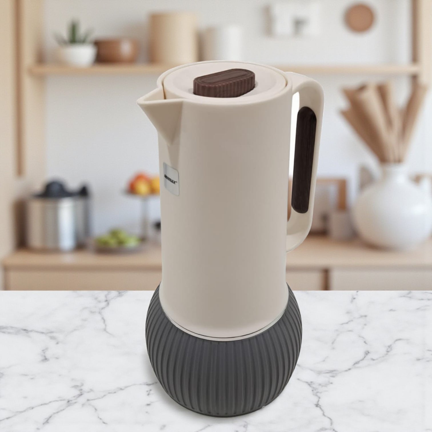 GERMAX 1 Liter Insulated Thermal Jug – Modern Coffee & Tea Vacuum Flask with Handle | Hot & Cold Beverage Carafe for Home, Office & Travel - Damoo