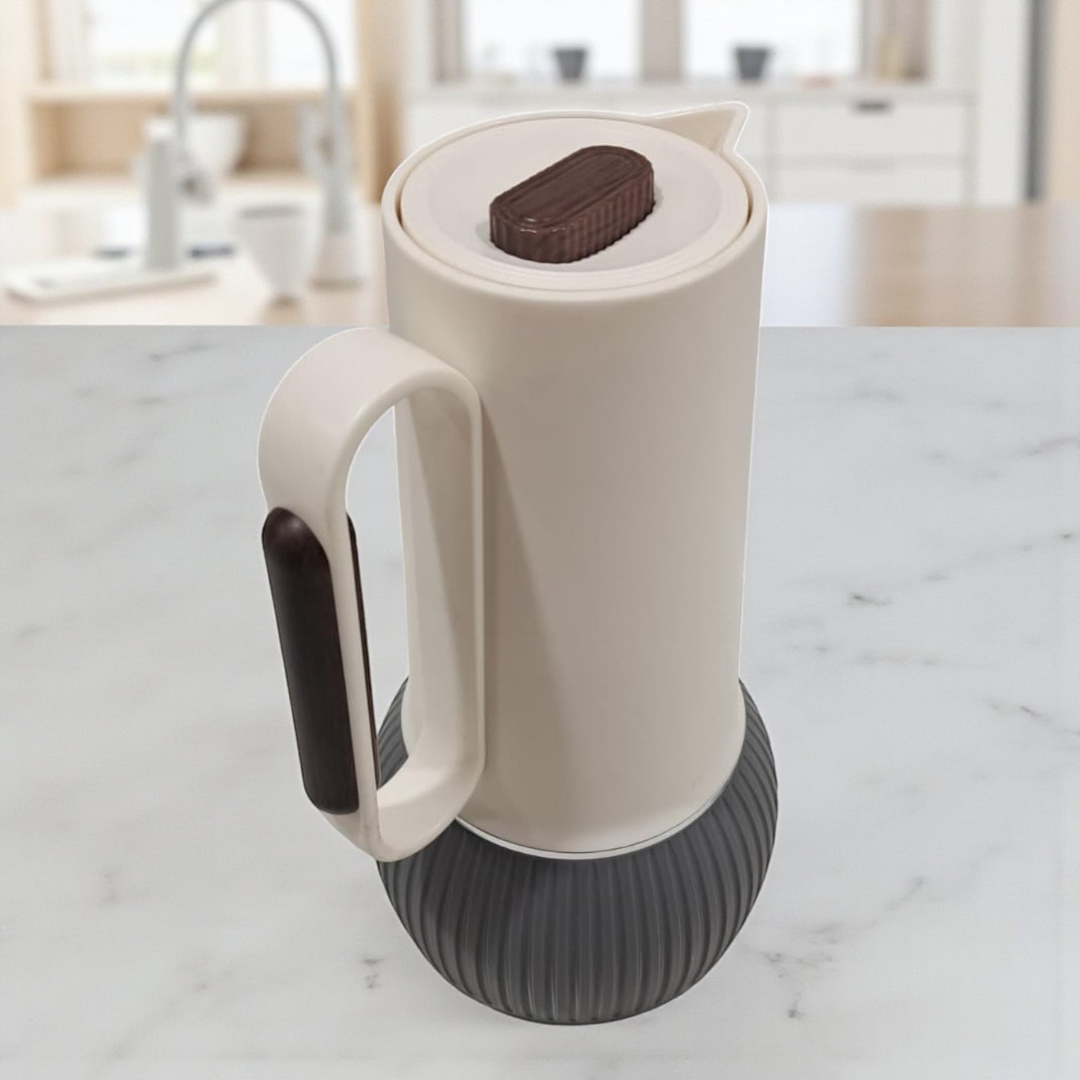 GERMAX 1 Liter Insulated Thermal Jug – Modern Coffee & Tea Vacuum Flask with Handle | Hot & Cold Beverage Carafe for Home, Office & Travel - Damoo