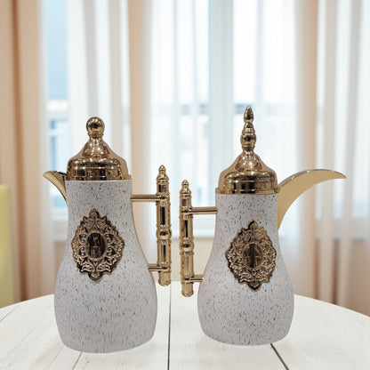 Pilsco Vacuum Flask Set – 0.7L & 1.0L Double Wall Insulated Coffee & Tea Thermos with Elegant Handle Design | Arabic Style Hot & Cold Server Set - Damoo