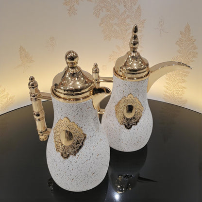 Pilsco Vacuum Flask Set – 0.7L & 1.0L Double Wall Insulated Coffee & Tea Thermos with Elegant Handle Design | Arabic Style Hot & Cold Server Set - Damoo