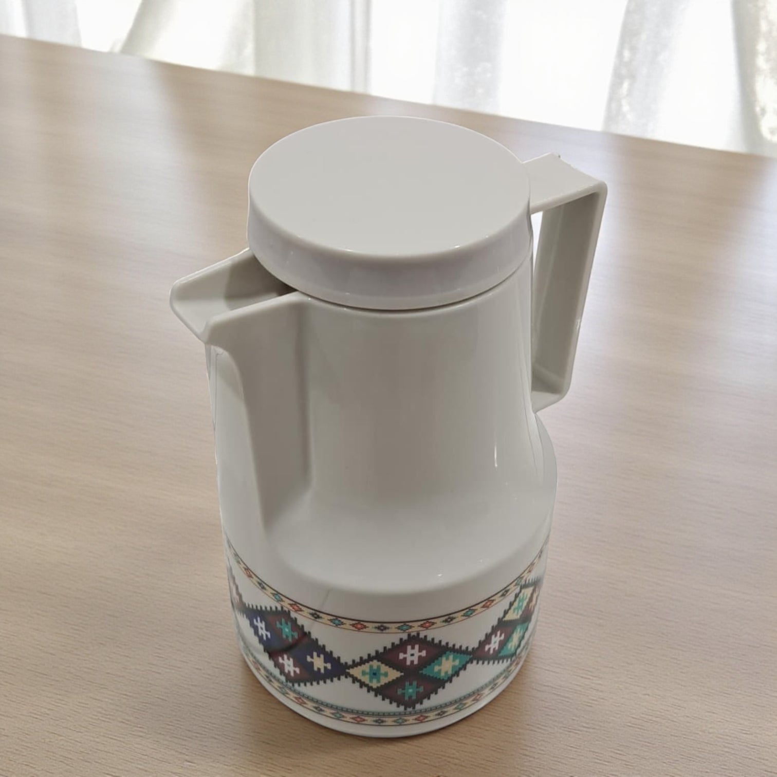 Legend 1 Liter Traditional Pattern Vacuum Flask – Arabic Coffee & Tea Insulated Jug | Durable Double-Wall Thermal Carafe with Handle, Hot & Cold Beverage Dispenser - Damoo