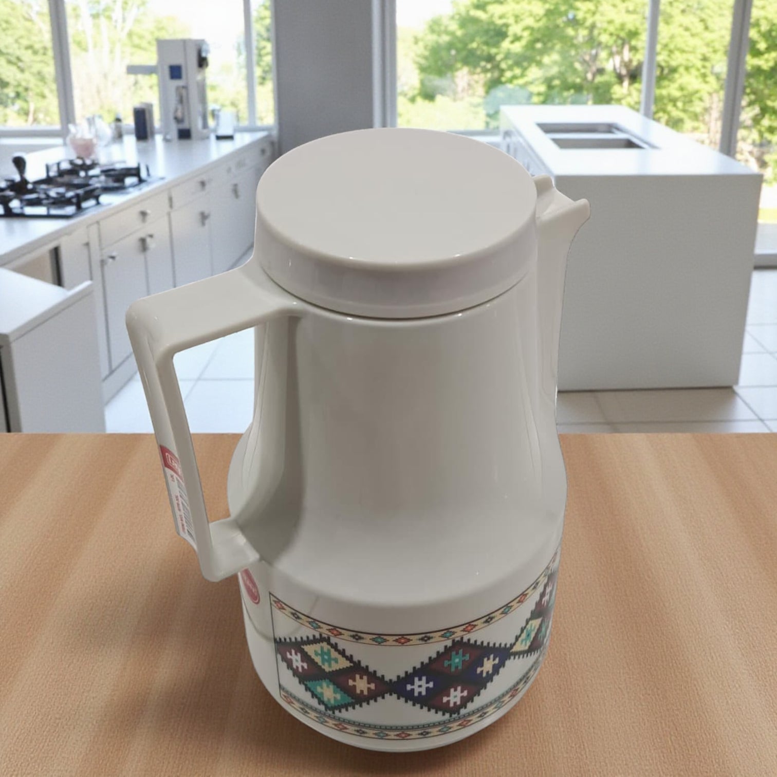 Legend 1 Liter Traditional Pattern Vacuum Flask – Arabic Coffee & Tea Insulated Jug | Durable Double-Wall Thermal Carafe with Handle, Hot & Cold Beverage Dispenser - Damoo