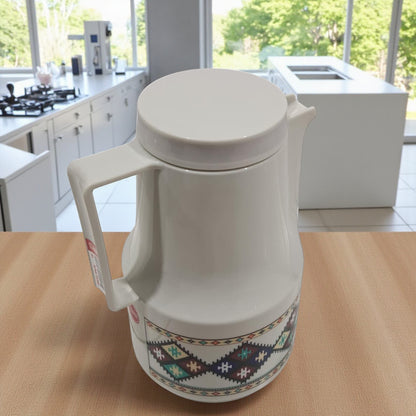 Legend 1 Liter Traditional Pattern Vacuum Flask – Arabic Coffee & Tea Insulated Jug | Durable Double-Wall Thermal Carafe with Handle, Hot & Cold Beverage Dispenser - Damoo