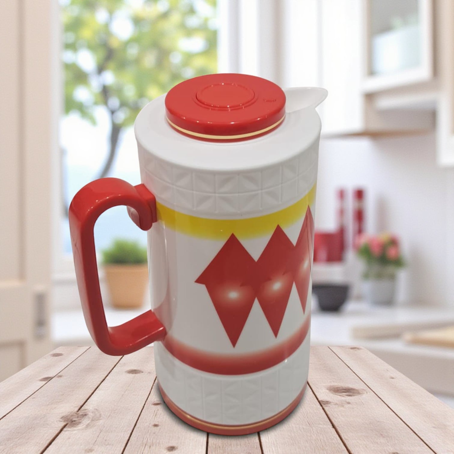 DAMOO Original Thermos Flask – 1L Hot & Cold Vacuum Jug with Easy Pour Handle | Durable Plastic Insulated Kettle for Coffee, Tea & Water - Damoo