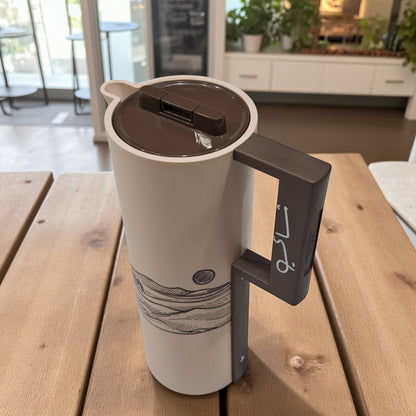 1.0 Liter Arabic Desert Design Vacuum Flask – Premium Double Wall Insulated Tea Thermos with Secure Flip Lid, Ergonomic Handle & Long-Lasting Heat Retention – Ideal for Home, Office, Travel & Gifting - Damoo