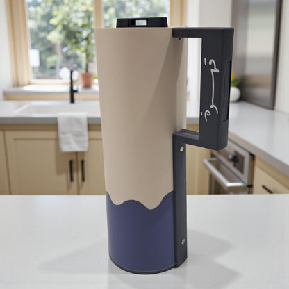 Crystal House 1.0 Liter Premium Vacuum Flask – Double Wall Insulated Arabic Coffee & Tea Thermos with Secure Flip Lid, Ergonomic Handle & Modern Two-Tone Design – Perfect for Home, Office, Travel & Gifting - Damoo