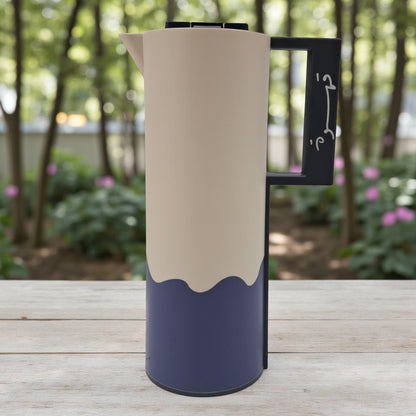 Crystal House 1.0 Liter Premium Vacuum Flask – Double Wall Insulated Arabic Coffee & Tea Thermos with Secure Flip Lid, Ergonomic Handle & Modern Two-Tone Design – Perfect for Home, Office, Travel & Gifting - Damoo
