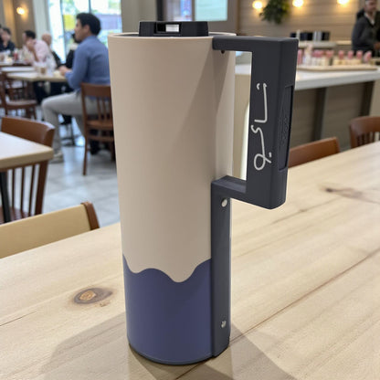 Crystal House 1.0 Liter Premium Insulated Vacuum Flask – Double Wall Thermal Coffee & Tea Thermos with Secure Flip Lid, Arabic Handle & Elegant Two-Tone Design – Ideal for Home, Office, Travel & Gifting - Damoo