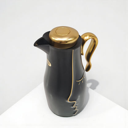 Najib Modern Style Vacuum Flask Set – 0.7L & 1.0L  Thermos Duo, Elegant Face Design, Double-Wall Insulated Jugs for Hot & Cold Beverages, Leak-Proof Lid & Ergonomic Handle - Damoo