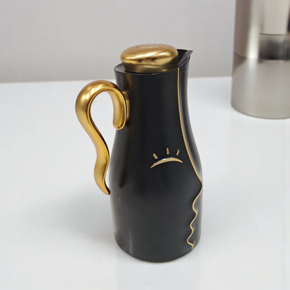 Najib Modern Style Vacuum Flask Set – 0.7L & 1.0L  Thermos Duo, Elegant Face Design, Double-Wall Insulated Jugs for Hot & Cold Beverages, Leak-Proof Lid & Ergonomic Handle - Damoo