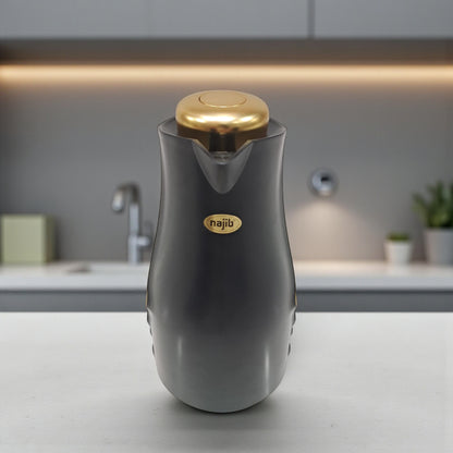 Najib Modern Style Vacuum Flask Set – 0.7L & 1.0L  Thermos Duo, Elegant Face Design, Double-Wall Insulated Jugs for Hot & Cold Beverages, Leak-Proof Lid & Ergonomic Handle - Damoo