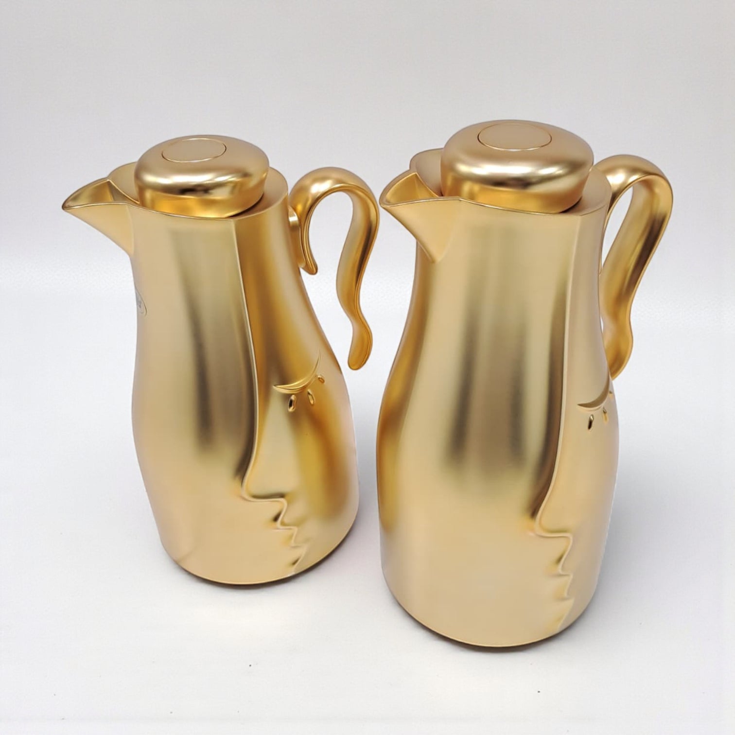 Najib Modern Style Vacuum Flask Set – 0.7L & 1.0L  Thermos Duo, Elegant Face Design, Double-Wall Insulated Jugs for Hot & Cold Beverages, Leak-Proof Lid & Ergonomic Handle - Damoo