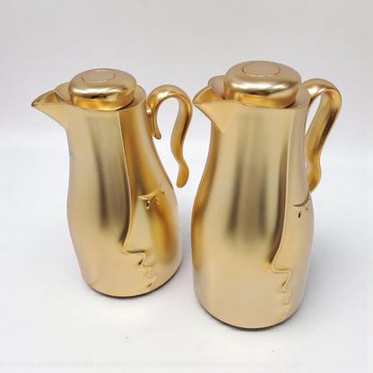 Najib Modern Style Vacuum Flask Set – 0.7L & 1.0L  Thermos Duo, Elegant Face Design, Double-Wall Insulated Jugs for Hot & Cold Beverages, Leak-Proof Lid & Ergonomic Handle - Damoo
