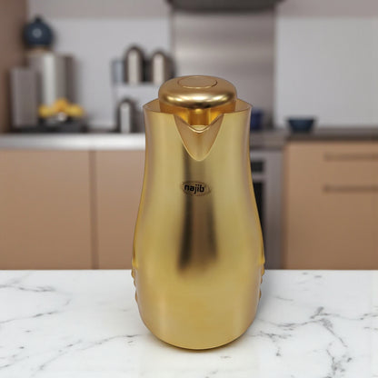 Najib Modern Style Vacuum Flask Set – 0.7L & 1.0L  Thermos Duo, Elegant Face Design, Double-Wall Insulated Jugs for Hot & Cold Beverages, Leak-Proof Lid & Ergonomic Handle - Damoo