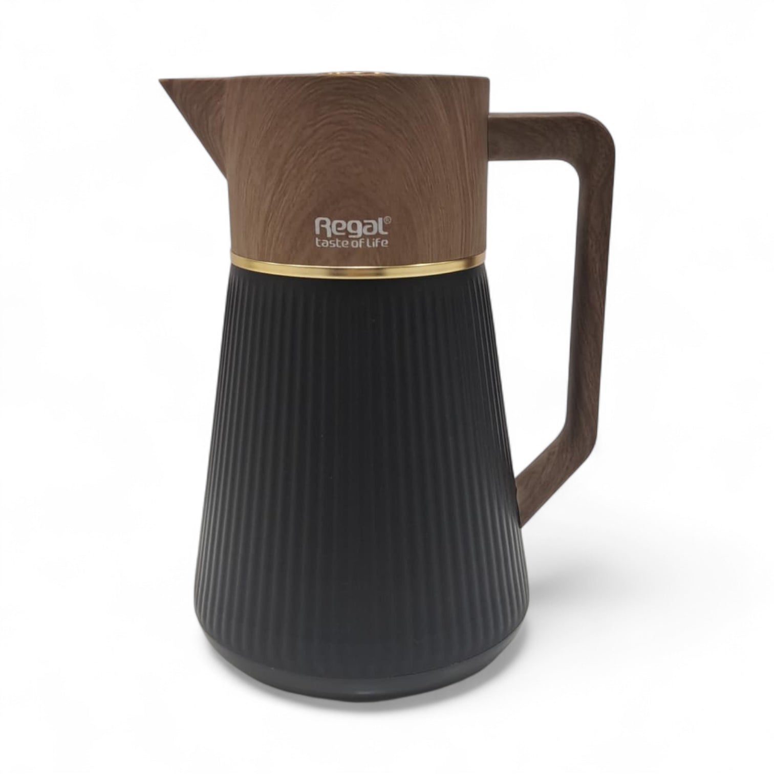 Regal 0.5L Thermal Coffee Carafe – Stylish Double-Wall Vacuum Flask, Elegant Wood-Finish Lid & Handle, Modern Design, Durable Hot & Cold Beverage Server