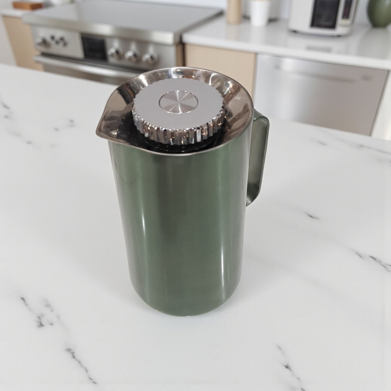 Stainless Steel Double Wall Vacuum Flask Set – 0.35L + 0.6L Insulated Coffee & Tea Thermos with Elegant Metallic Finish and Easy-Pour Handle – Modern Thermal Jugs for Home, Office & Travel - Damoo