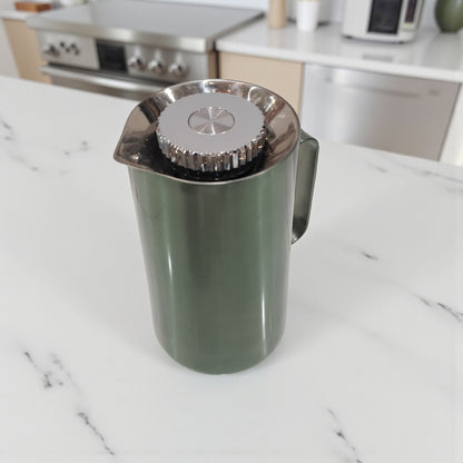 Stainless Steel Double Wall Vacuum Flask Set – 0.35L + 0.6L Insulated Coffee & Tea Thermos with Elegant Metallic Finish and Easy-Pour Handle – Modern Thermal Jugs for Home, Office & Travel - Damoo