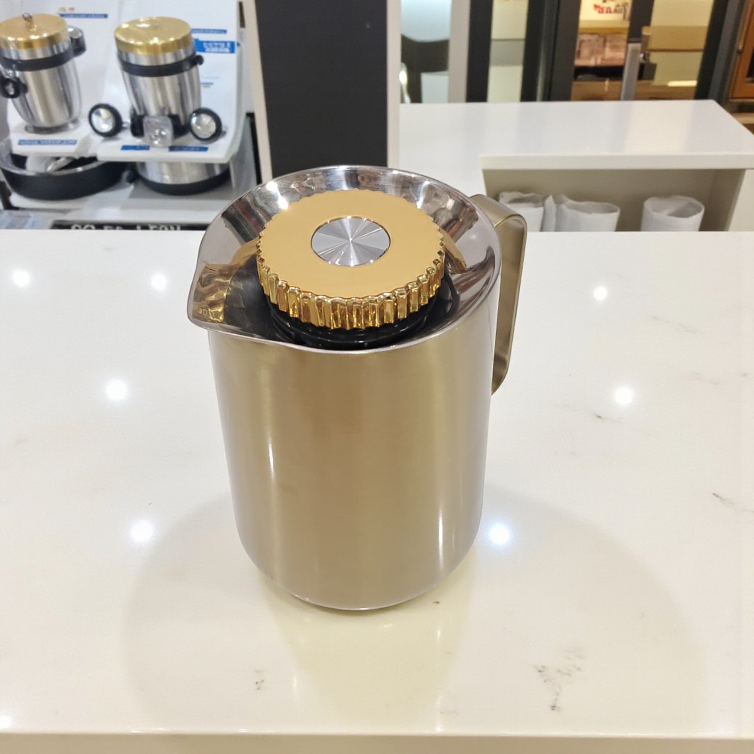 Parati 2-Piece Stainless Steel Vacuum Flask Set SG1M (0.35L + 0.6L) – Double Wall Insulated Coffee & Tea Thermos Jugs with Metallic Finish and Easy-Pour Handle – Elegant Thermal Set for Home, Office & Travel - Damoo