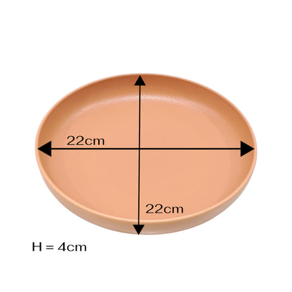 Matte Terracotta Ceramic Serving Plate – Modern Round Flat Dish for Dining, Snacks, Appetizers & Home Décor – Durable Stoneware Dinner Plate for Everyday Use - Damoo