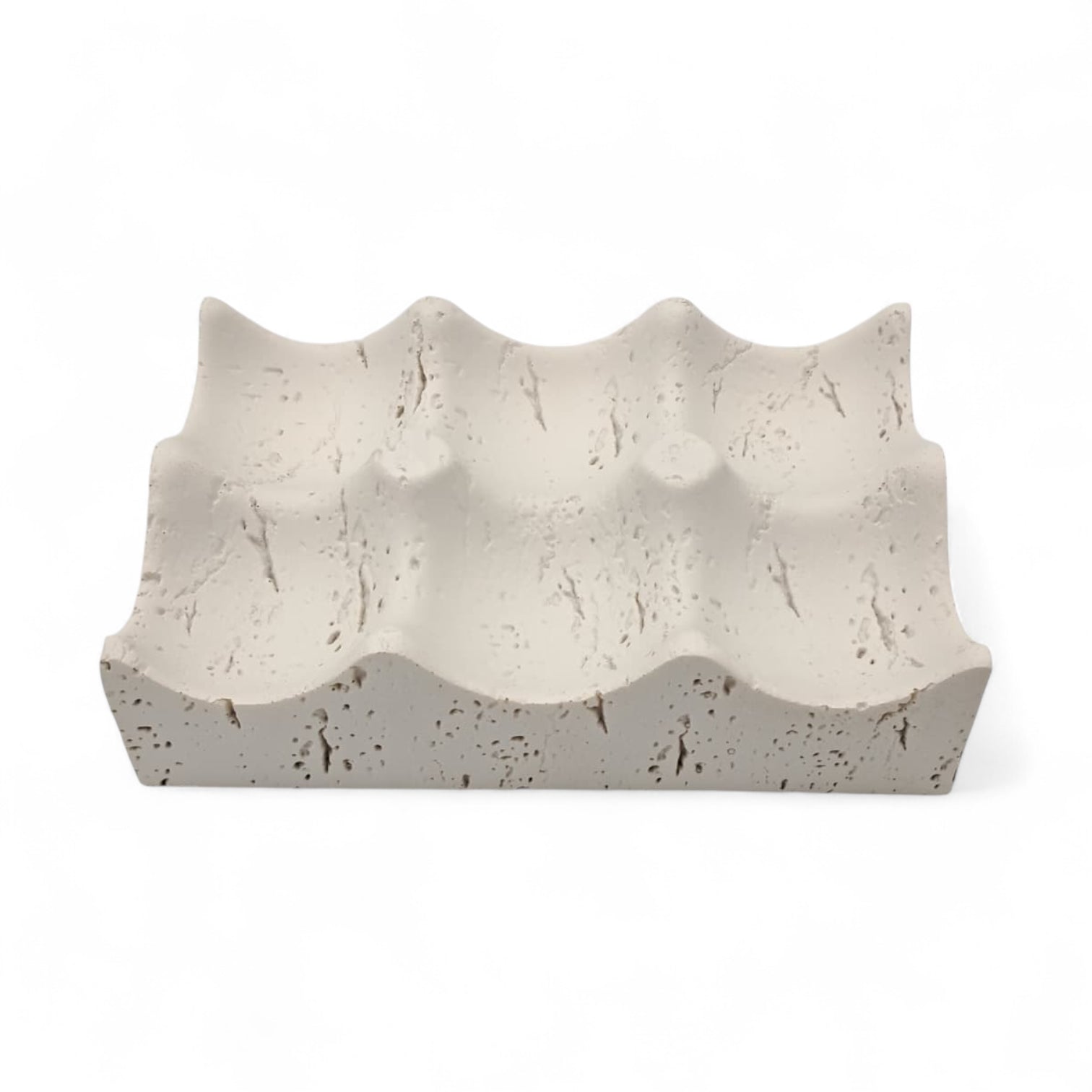 Modern Decorative Cement Sculpture – Minimalist Wavy Design Table Accent for Home or Office – Contemporary Art Décor Piece with Textured Finish - Damoo