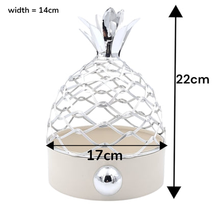 Elegant Decorative Pineapple Jar with Metallic Lid – Modern Home Décor Centerpiece for Table, Living Room, or Entryway – Luxury Art Piece with Contemporary Design - Damoo