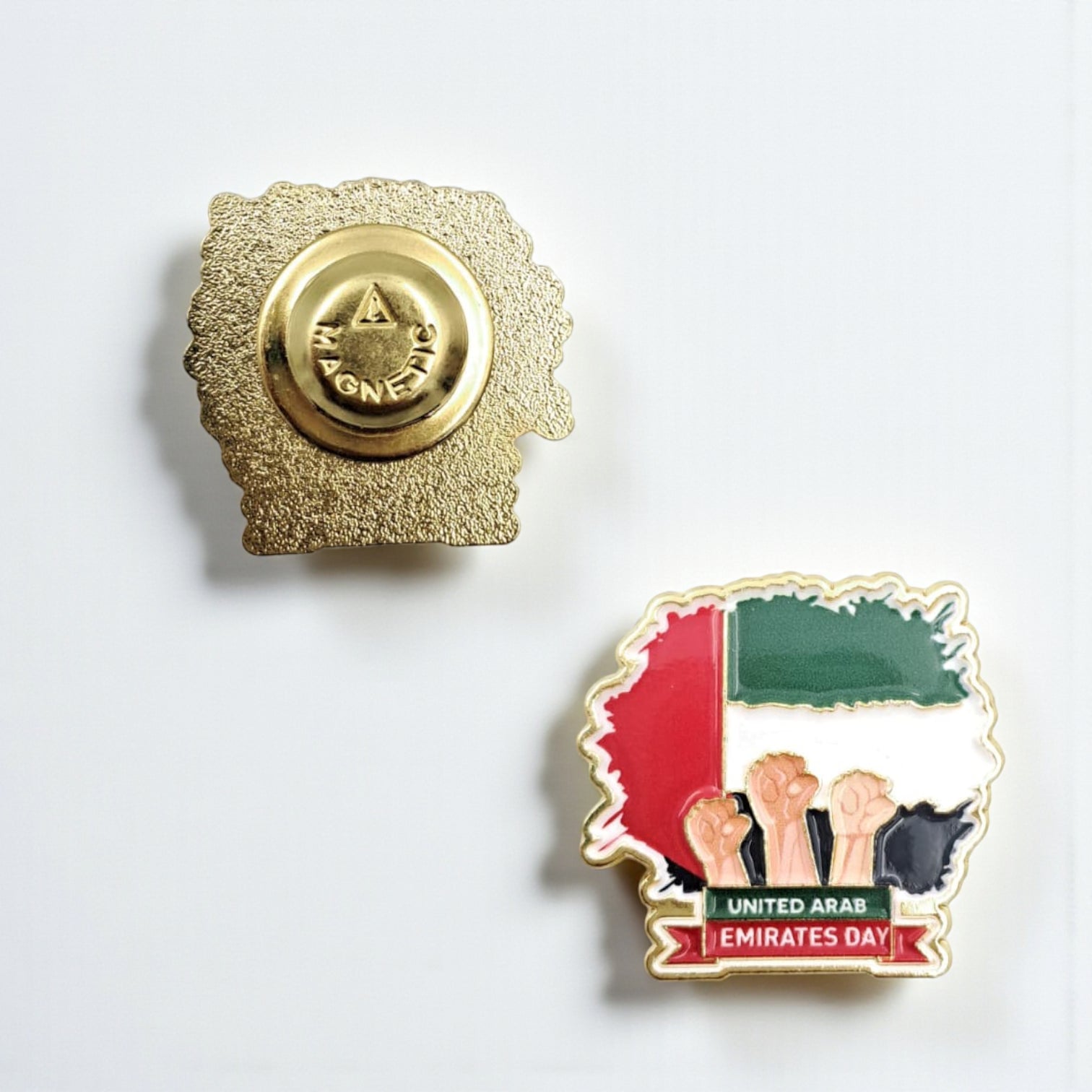 UAE National Day Magnetic Badge – Premium Metal Lapel Pin for Celebrations, Events & Gifts | United Arab Emirates Flag Design - Damoo