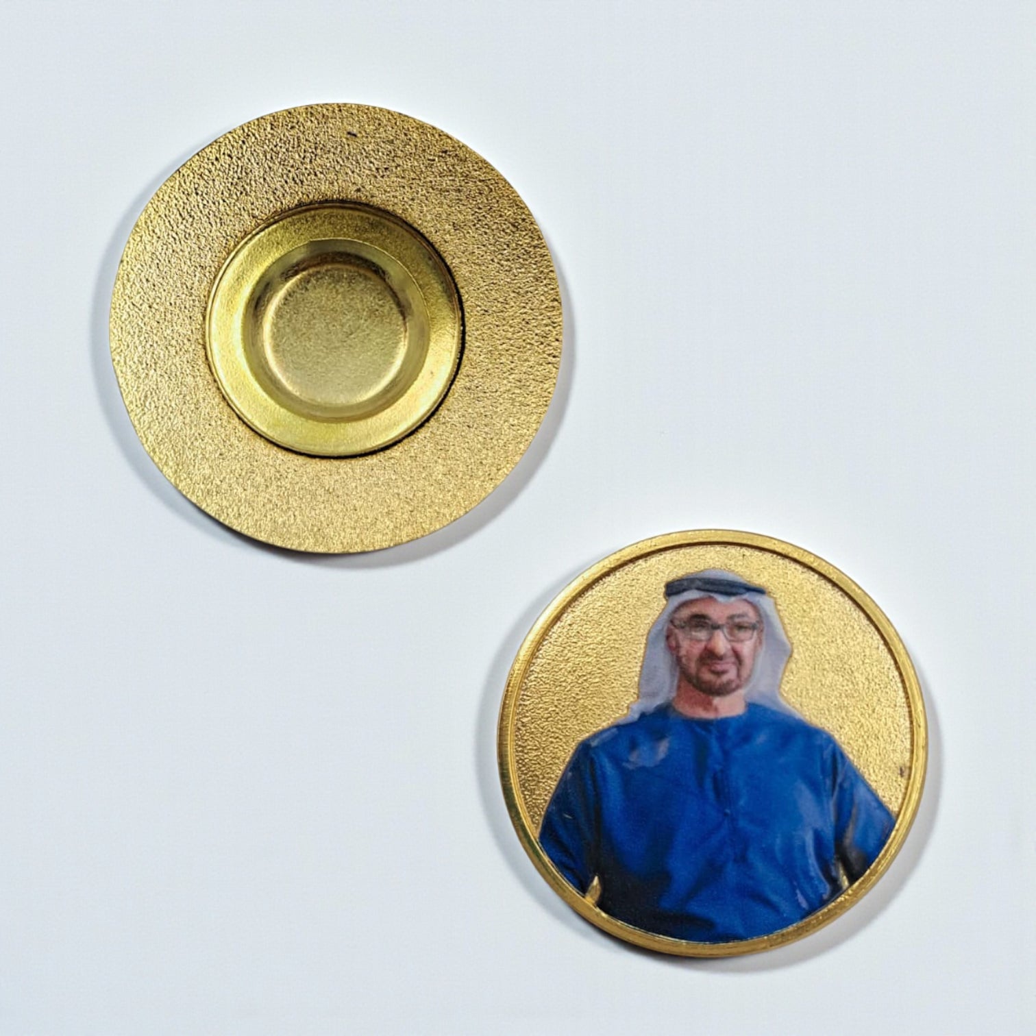 UAE Leadership Magnetic Badge – Premium Round Gold Lapel Pin | Patriotic Accessory for National Day & Government Events - Damoo