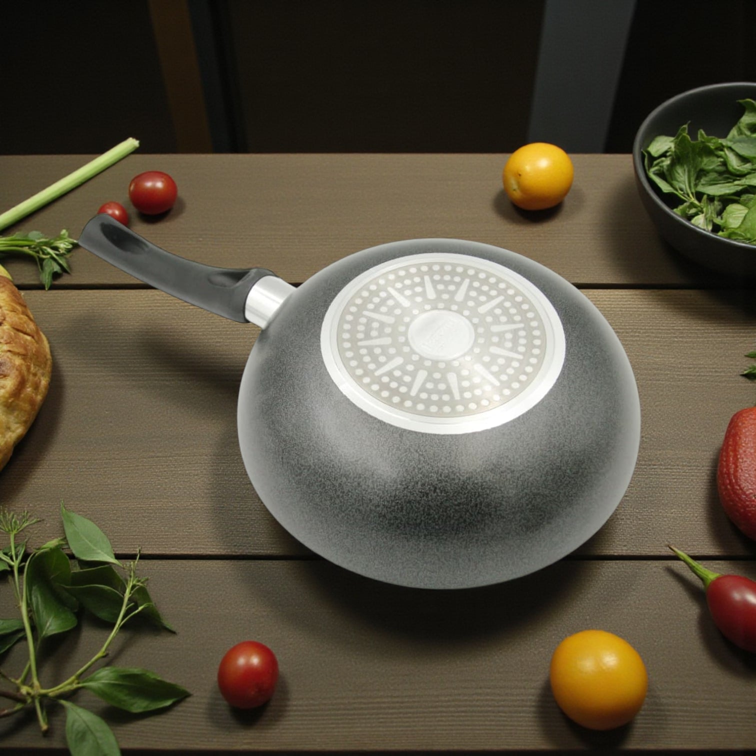 Rossetti Torino 24cm Non-Stick Fry Pan Wok – Heavy Duty Italian Cookware with Teflon Coating | Durable Non-Stick Pan for Everyday Cooking - Damoo