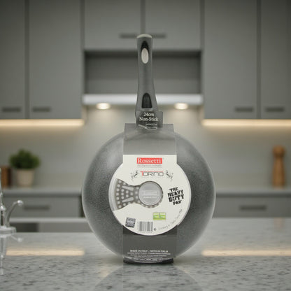 Rossetti Torino 24cm Non-Stick Fry Pan Wok – Heavy Duty Italian Cookware with Teflon Coating | Durable Non-Stick Pan for Everyday Cooking - Damoo