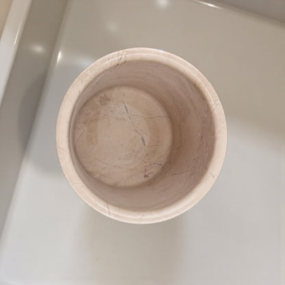 Luxury Marble Storage Jar with Lid – Elegant Cylindrical Canister for Kitchen Spices, Bathroom Essentials, Jewelry & Home Décor Organization - Damoo