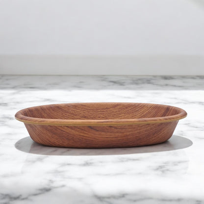 Evelin Wood Venice Serving Bowl – Large Handcrafted Round Wooden-Finish Multipurpose Bowl for Rice, Salad, Soup, Fruits & Snacks – Unbreakable Food-Safe Dinnerware Tableware, Brown