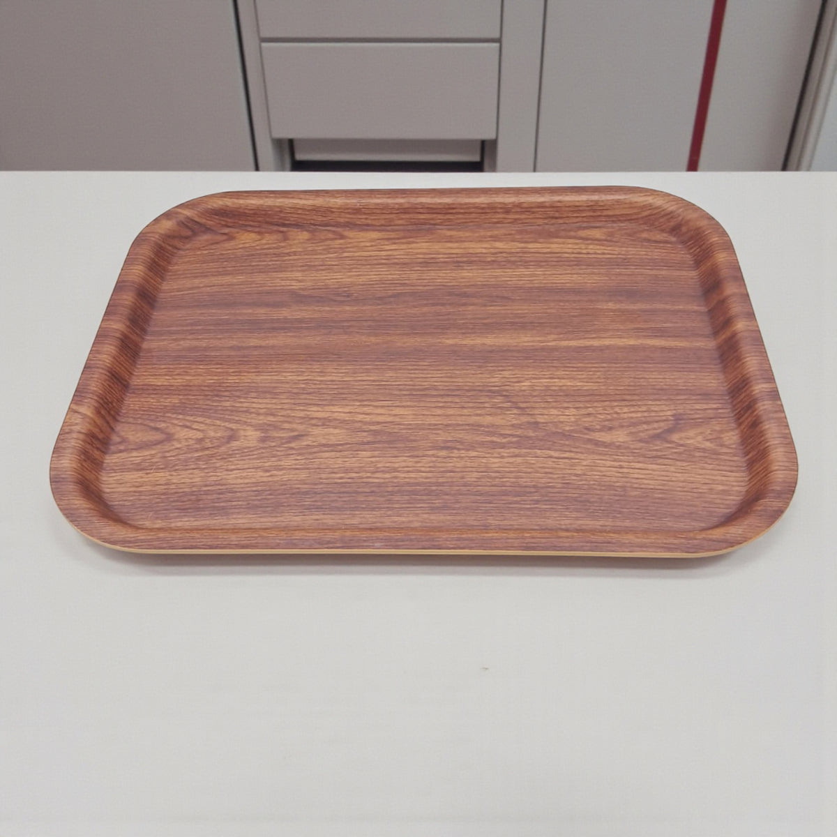 Evelin Rectangular Serving Tray Wood Design | Large Turkish-Made Plastic Tray for Food, Drinks & Snacks | Durable, Lightweight & Easy to Clean