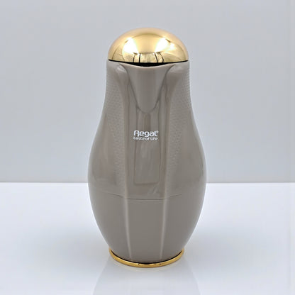 Regal Luxury Thermos Flask 1 Liter | Premium Insulated Hot & Cold Beverage Server with Gold Finish Lid | Elegant Double Wall Vacuum Jug