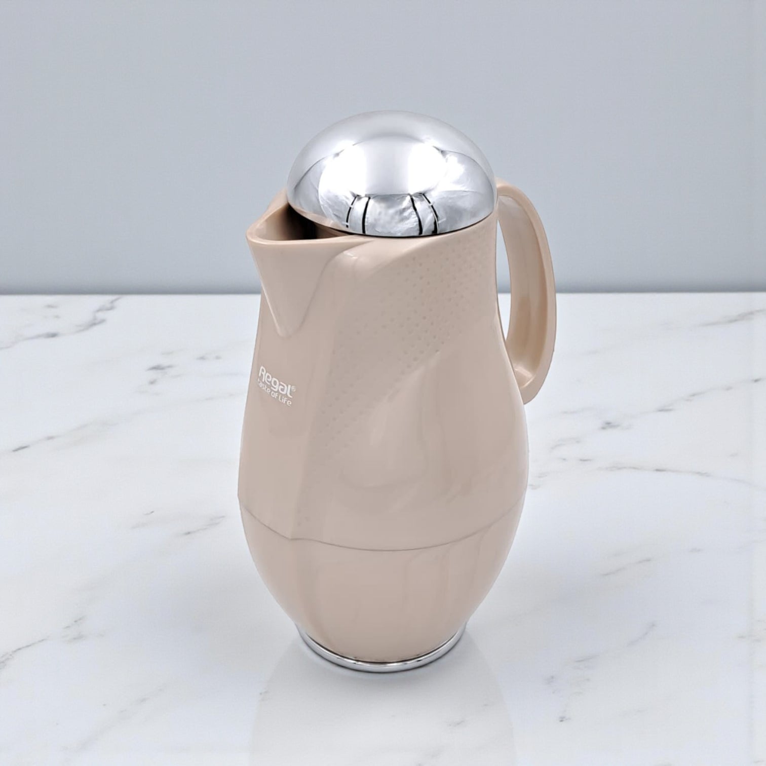 Regal Luxury Thermos Flask 1 Liter | Premium Insulated Hot & Cold Beverage Server with Gold Finish Lid | Elegant Double Wall Vacuum Jug