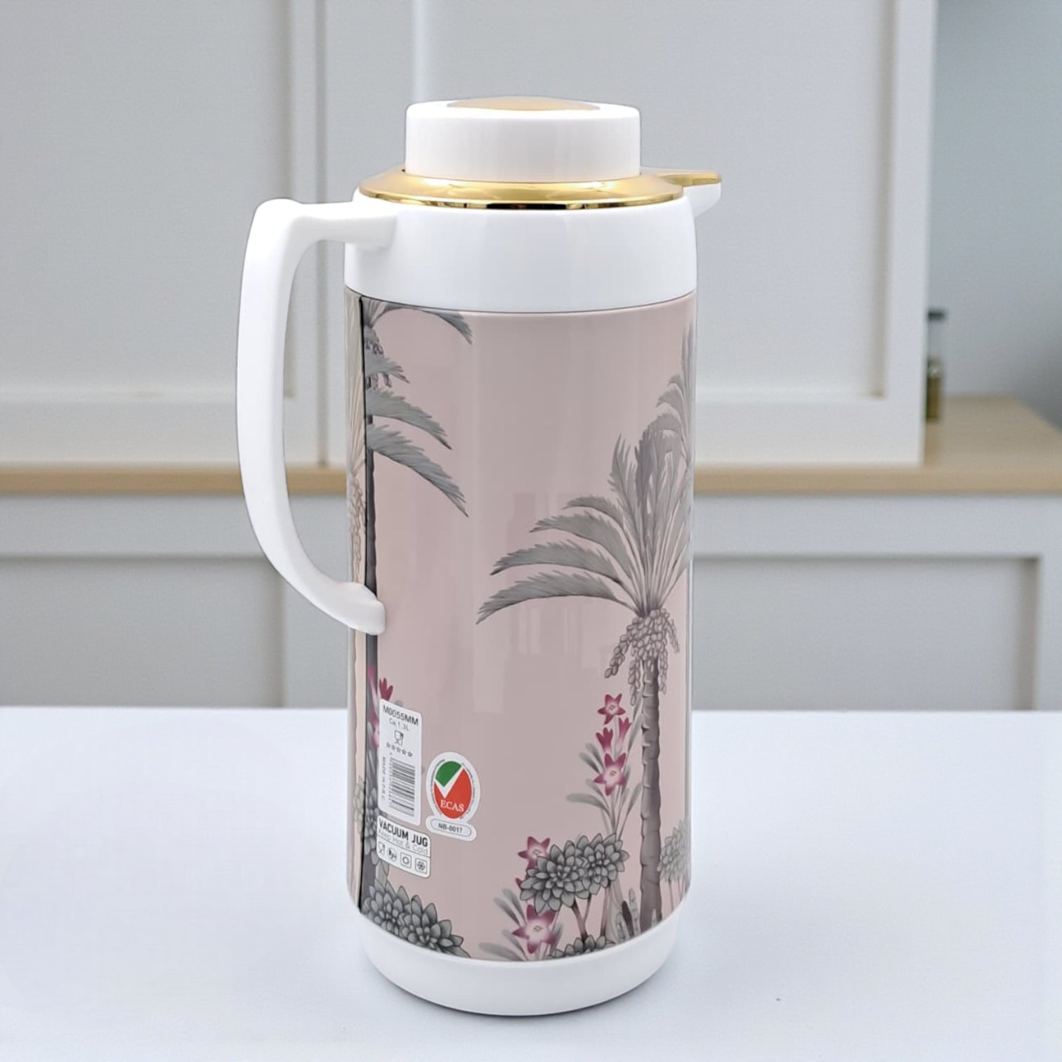 Simba Mkubwa Original Thermos Flask  | Premium Insulated Hot & Cold Beverage Server | Arabic Heritage Design with Gold Finish Lid