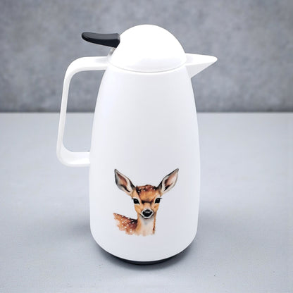 Crystal House Vacuum Flask with Deer Design | Double-Wall Insulated Thermos | Leakproof & Heat Retaining Carafe for Hot or Cold Beverages - Damoo