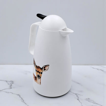 Crystal House Vacuum Flask with Deer Design | Double-Wall Insulated Thermos | Leakproof & Heat Retaining Carafe for Hot or Cold Beverages - Damoo