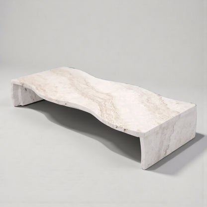 Natural Travertine Stone Display Stand – Handmade Rectangular Decorative Pedestal | Modern Minimalist Stone Riser for Home Décor, Vanity, and Table Styling