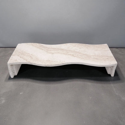 Natural Travertine Stone Display Stand – Handmade Rectangular Decorative Pedestal | Modern Minimalist Stone Riser for Home Décor, Vanity, and Table Styling