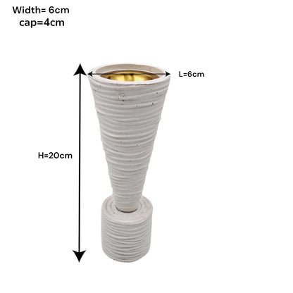 Modern Ribbed Ceramic Incense Burner with Gold Metal Cup – Minimalist Bakhoor & Oud Burner for Home Décor - Damoo